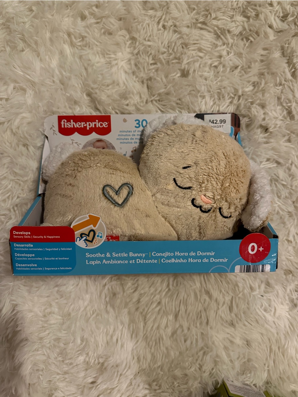 Fisher-Price Soothe & Settle Bunny Plush Baby Infant Toy & Sound Machine